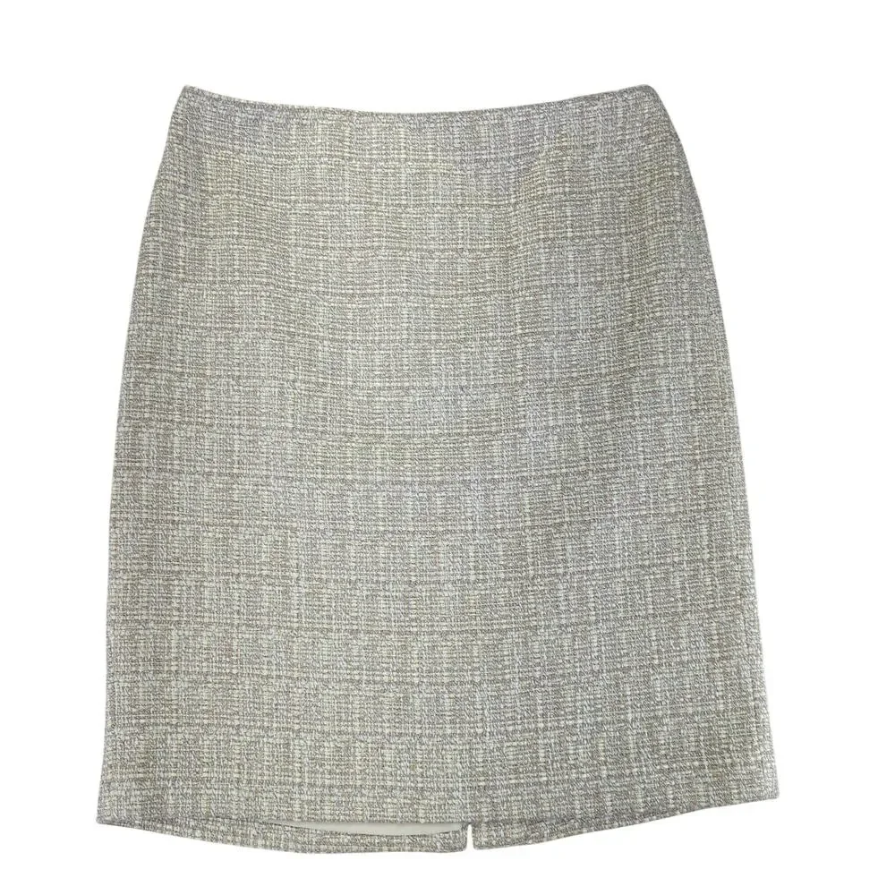 Talbots Tweed Skirt Tan Cream Straight Pencil Women's Size 10 Lined - Picture 1 of 4